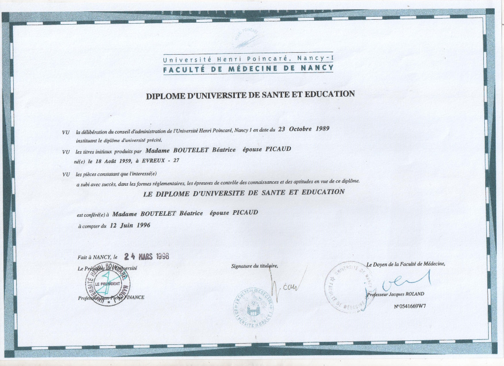 photo diplome Béatrice Picaud