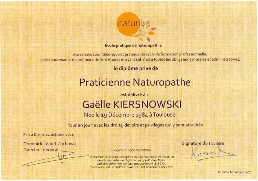 photo diplome Gaëlle Kiersnowski