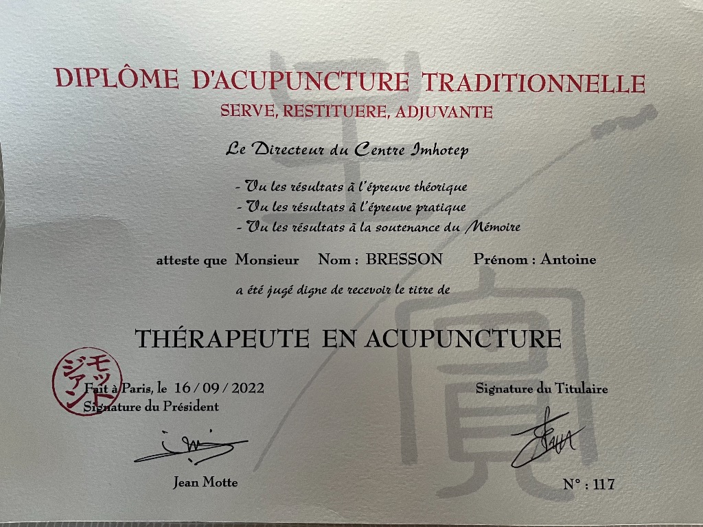 photo diplome Antoine BRESSON