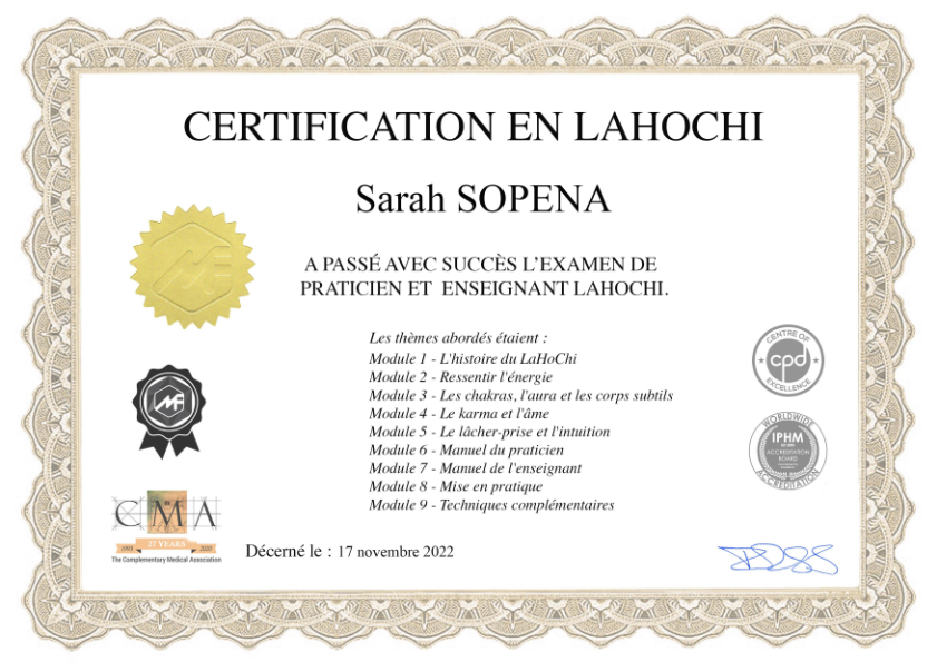 photo diplome Sarah Sopena