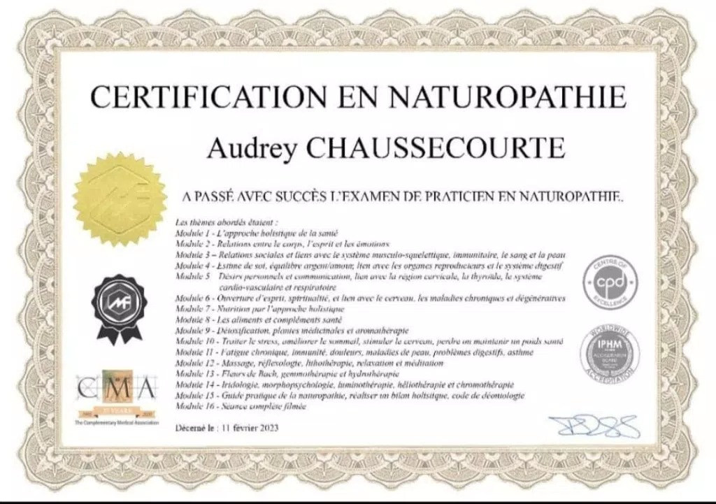 photo diplome Audrey Chaussecourte