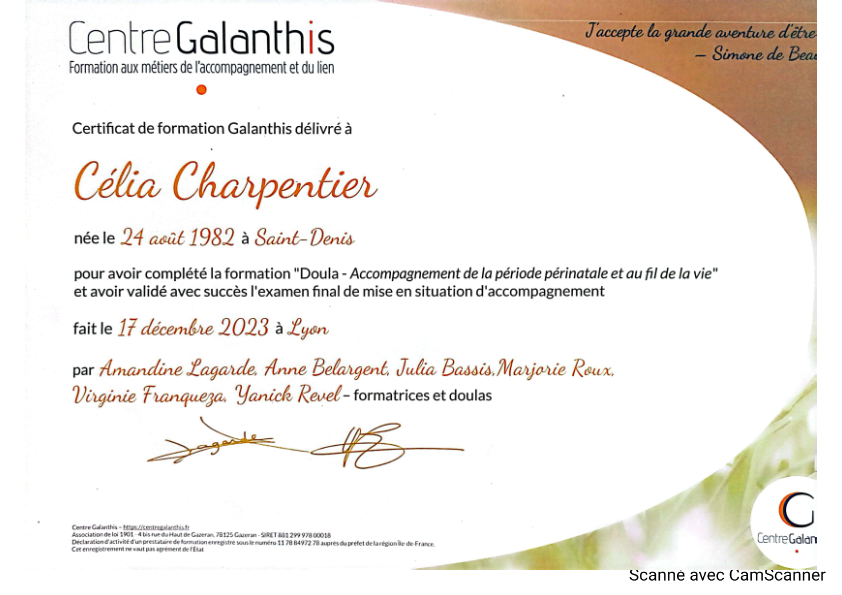 photo diplome Célia Charpentier 