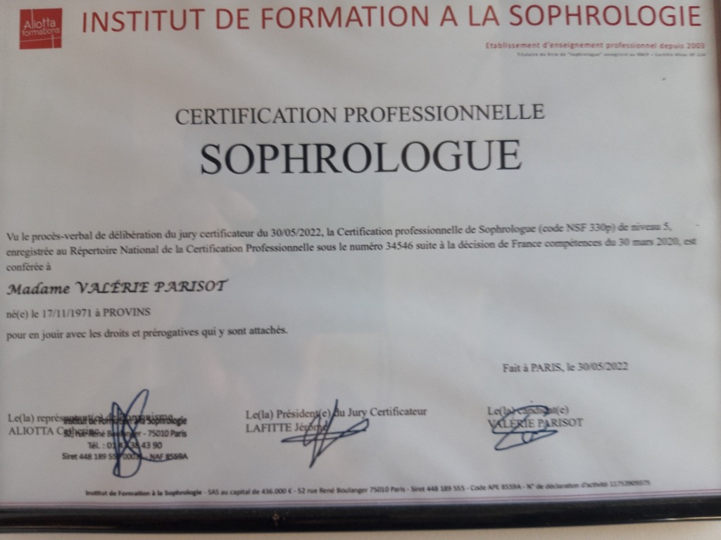 photo diplome Valérie Parisot