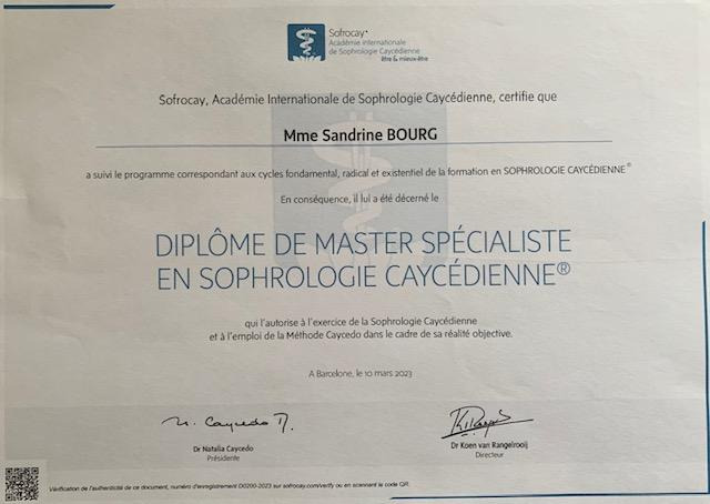 photo diplome Sandrine BOURG