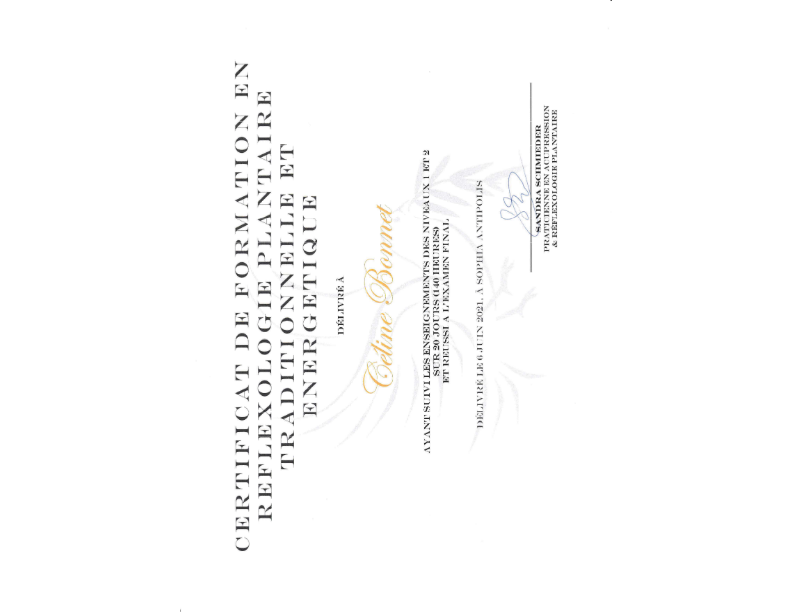 photo diplome HARMONY EVEIL