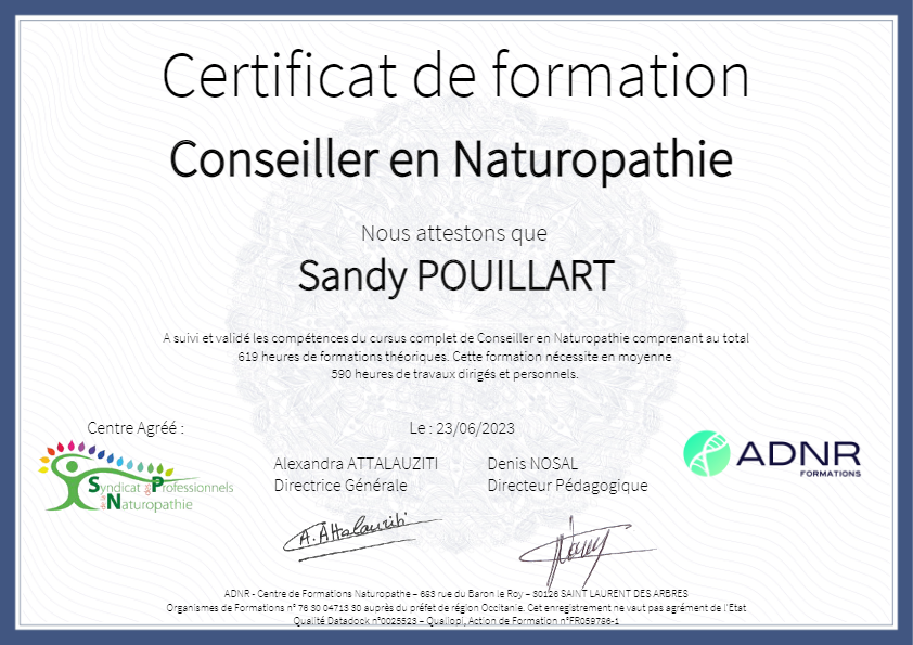 photo diplome Ma Vie Naturo