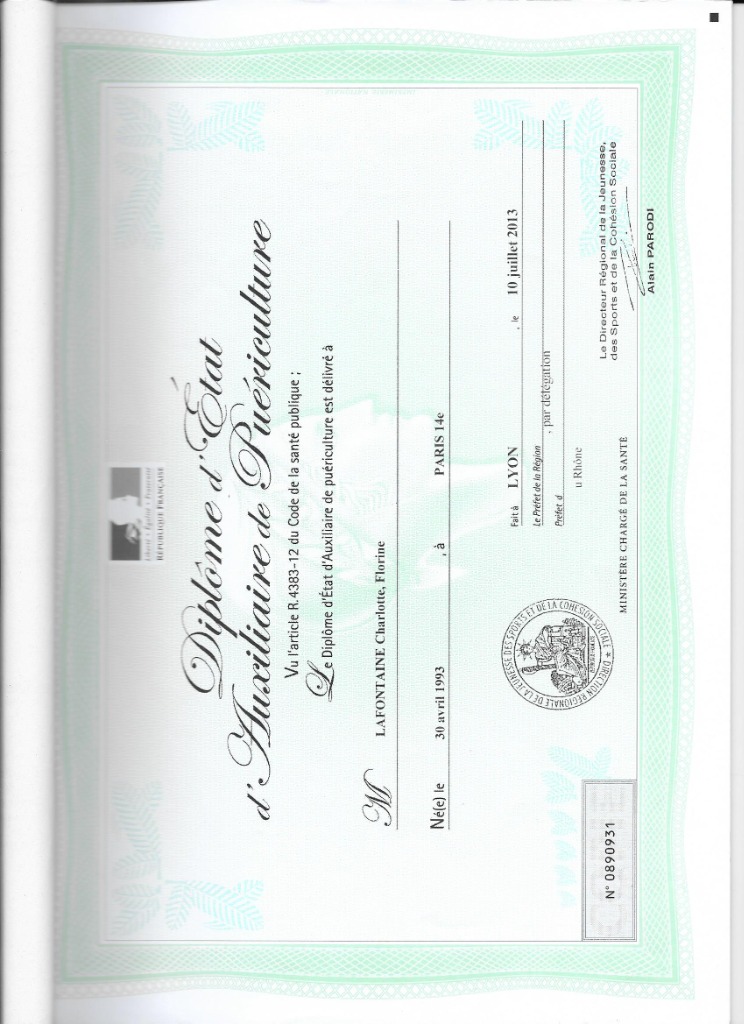 photo diplome LAFONTAINE Charlotte