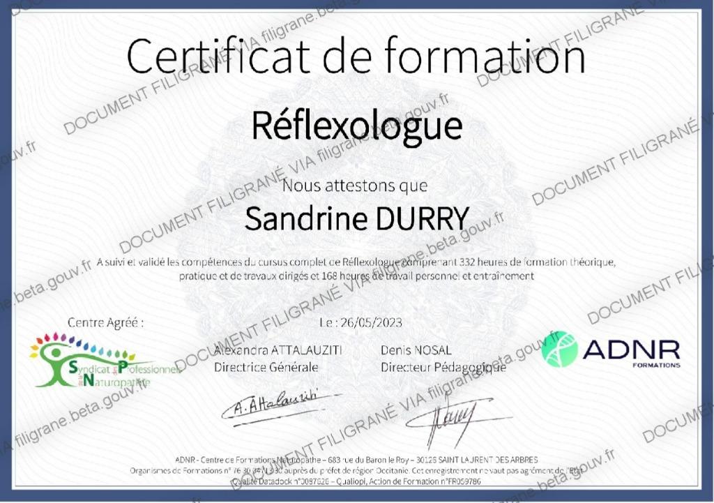 photo diplome Sandrine Durry