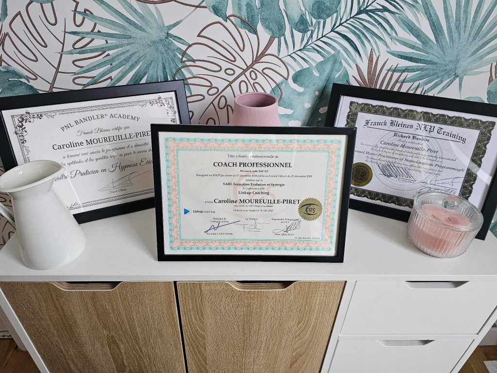 photo diplome Confidence Coaching - Coach et Hypnothérapeute