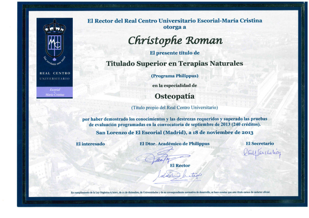 photo diplome Christophe Roman 