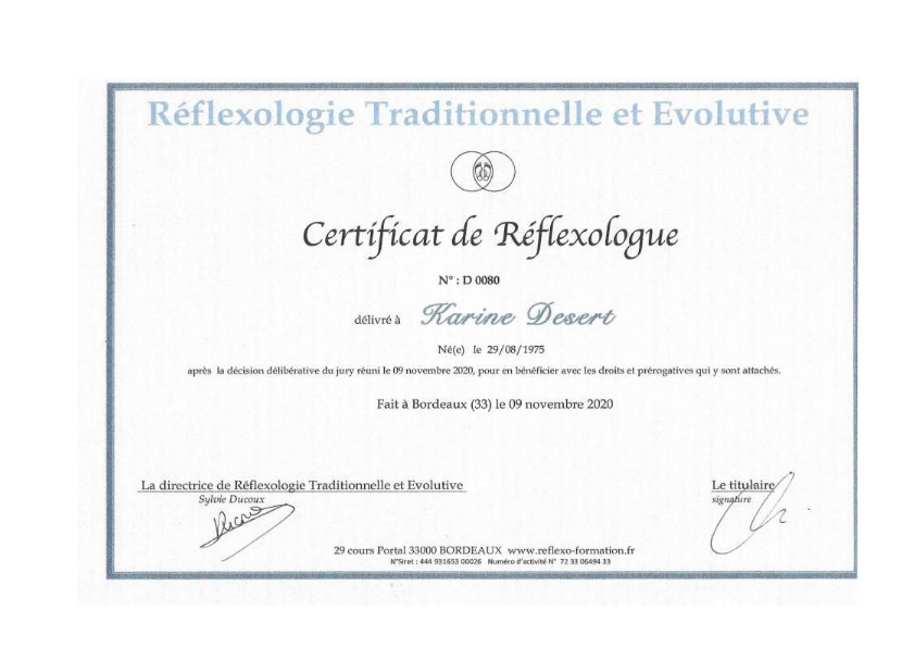 photo diplome Karine DESERT