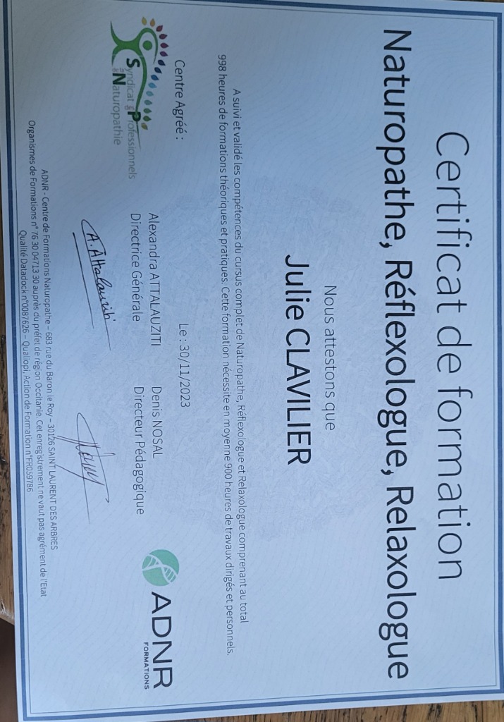 photo diplome Julie clavilier EI / Graine de vie