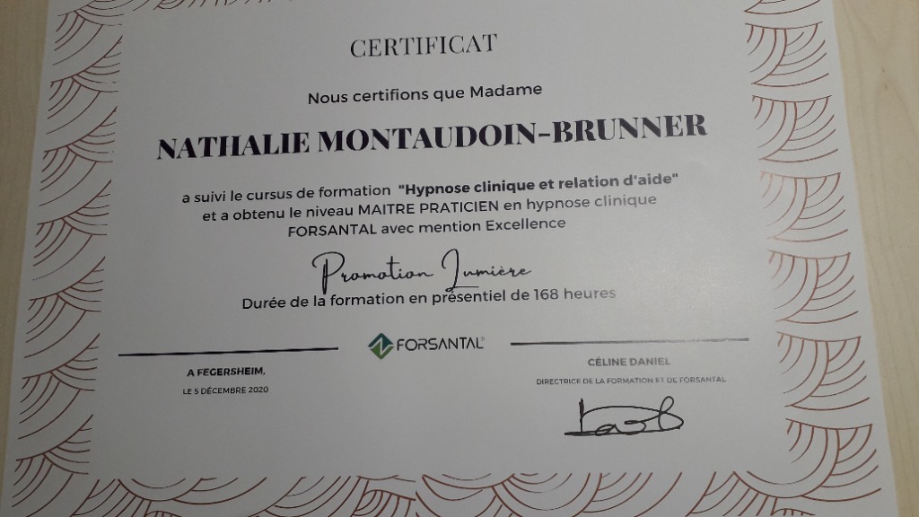 photo diplome Nathalie MONTAUDOIN