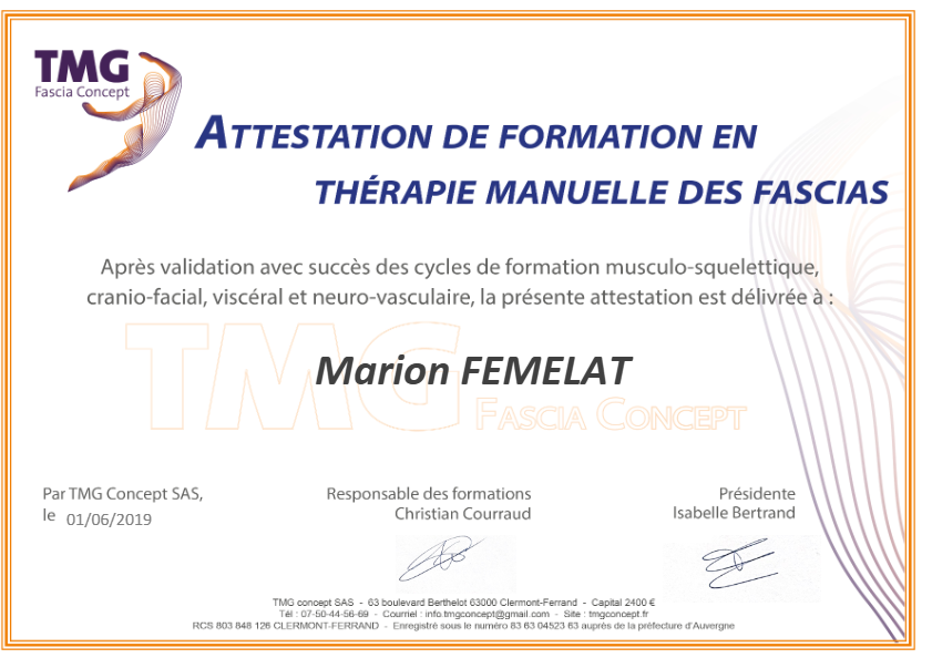 photo diplome Marion FÉMELAT 