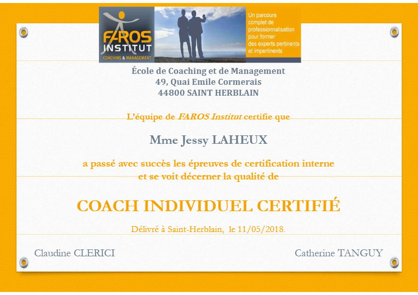 photo diplome Positi’v ++ Jessy Fortineau Laheux