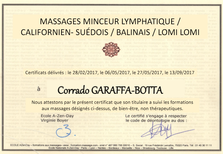 photo diplome Corrado GARAFFA