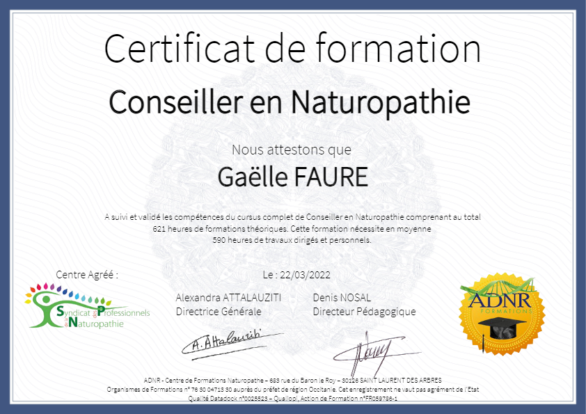 photo diplome Gaelle Fauré