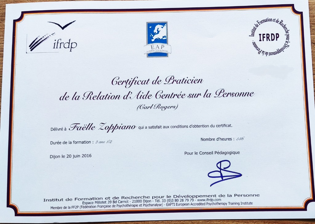 photo diplome FABIENNE FAELLE ZOPPIANO