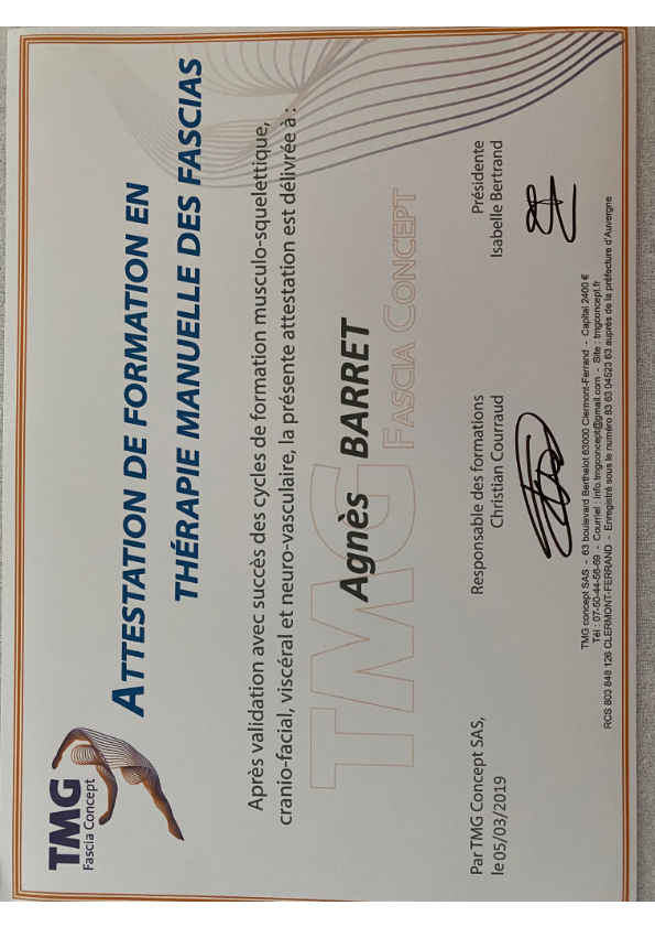 photo diplome Agnès Barret