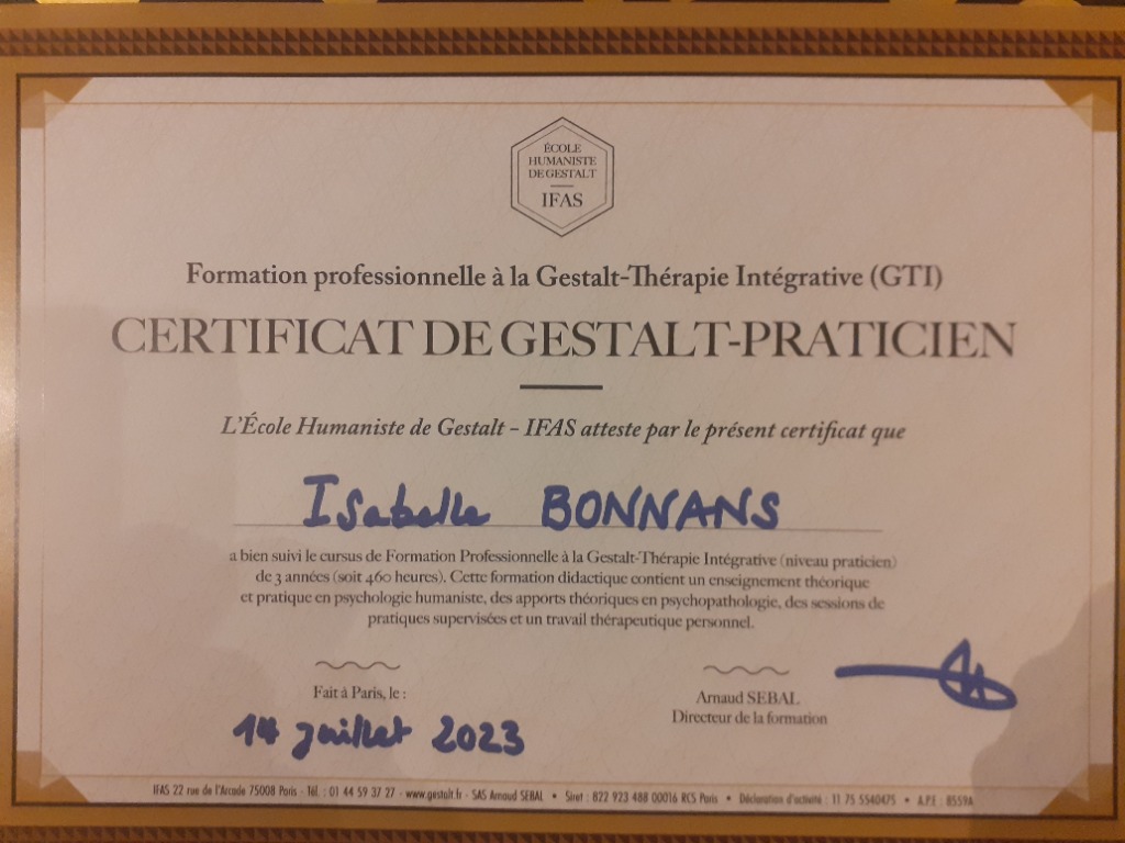 photo diplome Isabelle Bonnans 