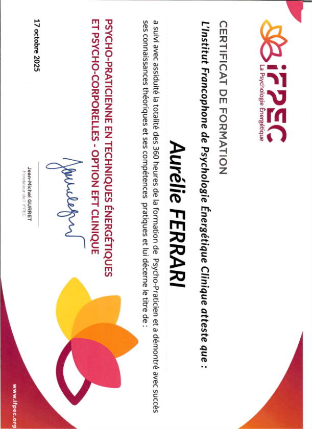 photo diplome Aurélie Ferrari 