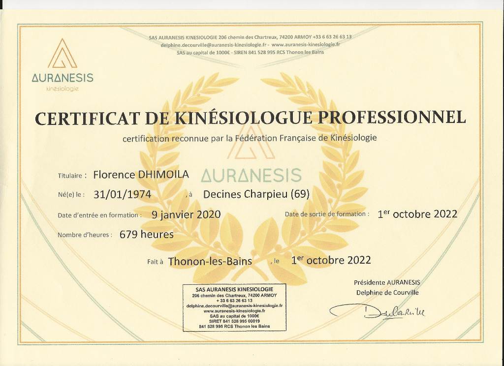 photo diplome Florence DHIMOÏLA