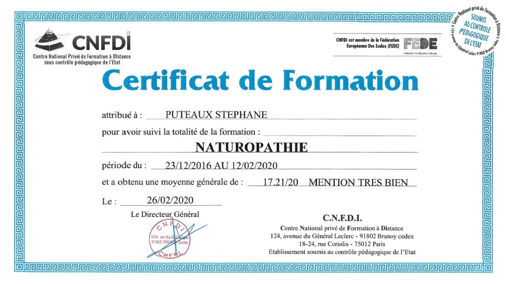 photo diplome Stéphane Puteaux 