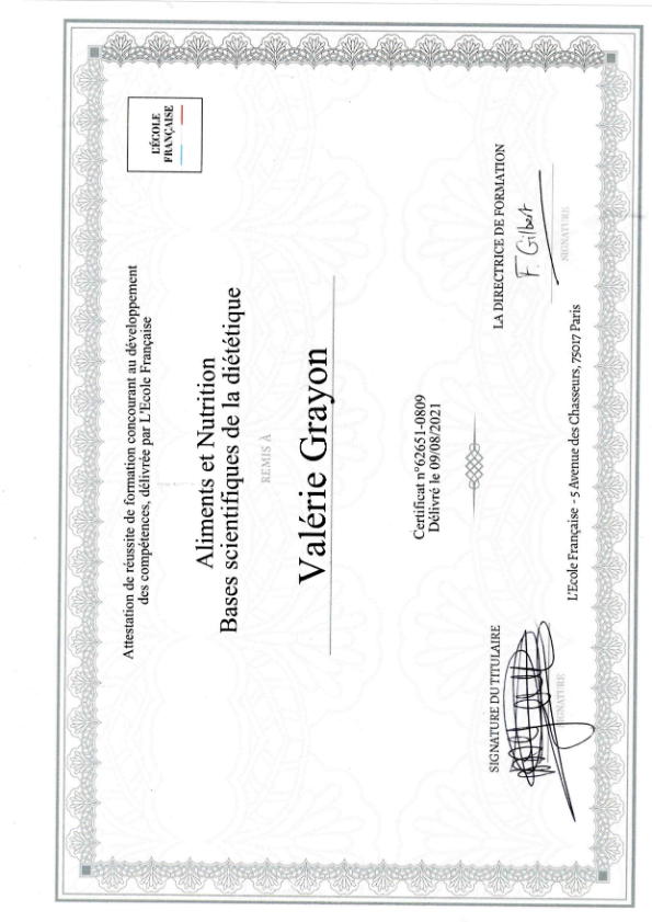 photo diplome Valérie Grayon