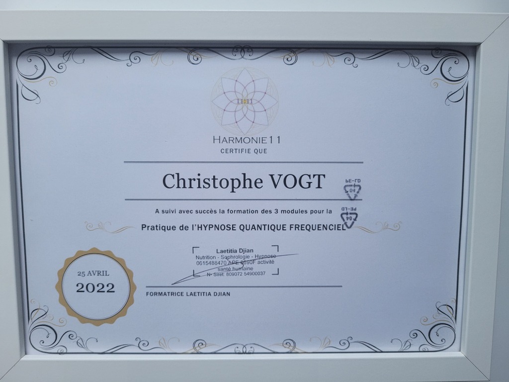 photo diplome Christophe VOGT