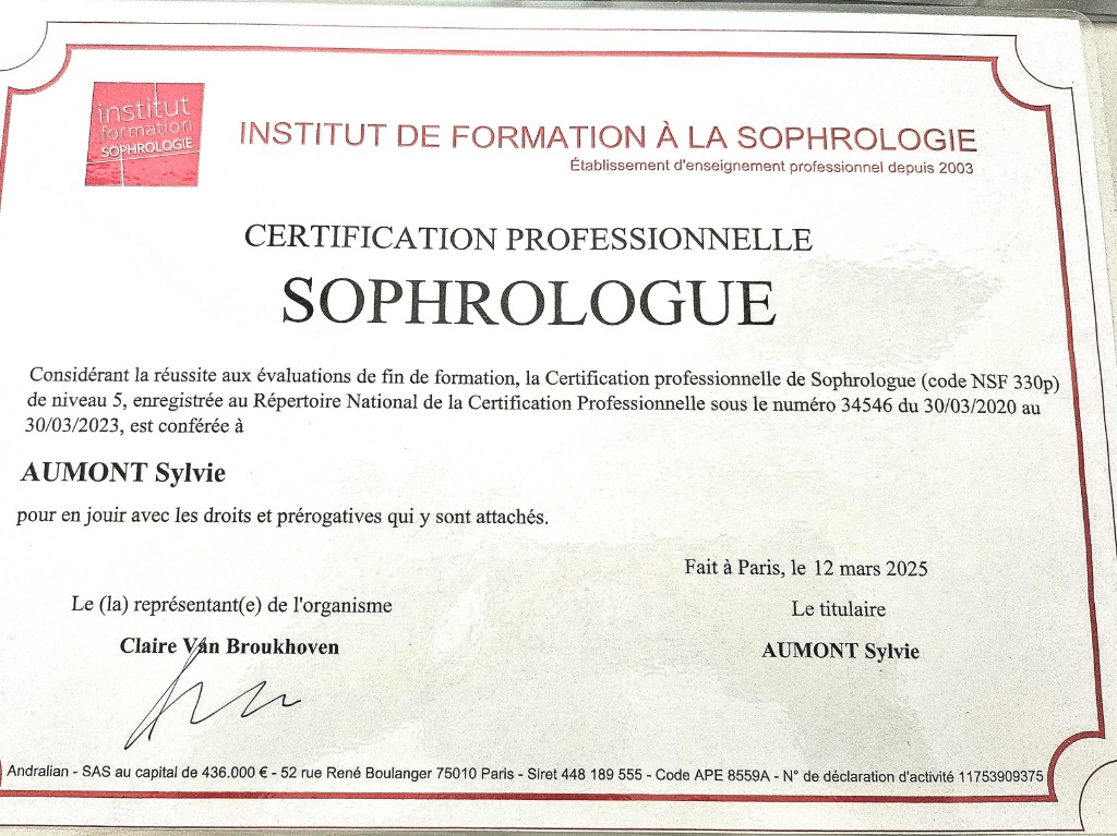 photo diplome Sylvie Aumont