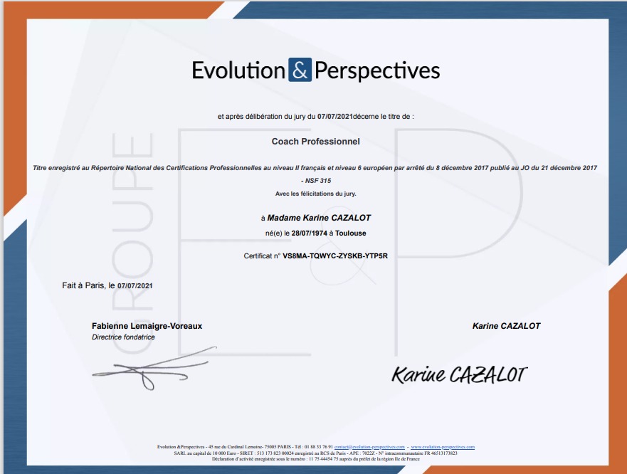 photo diplome Karine Cazalot