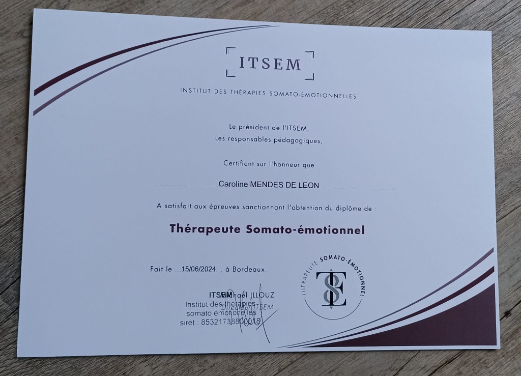 photo diplome Caroline Mendes de léon