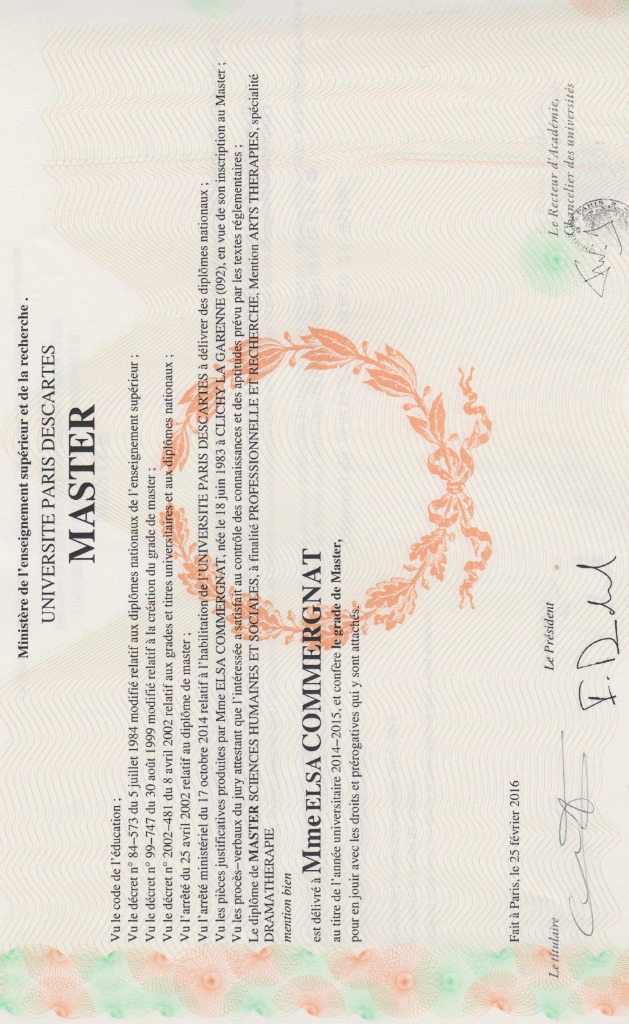 photo diplome Elsa Commergnat
