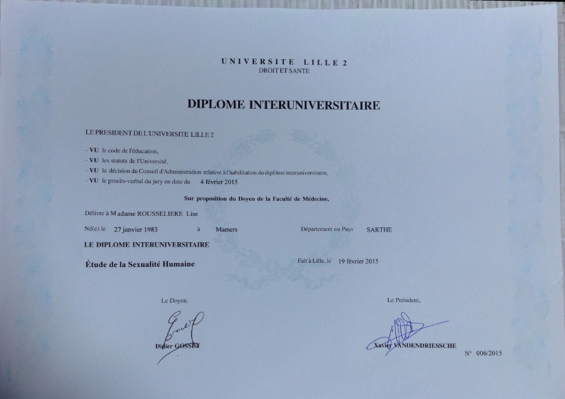 photo diplome ROUSSELIERE Lise 