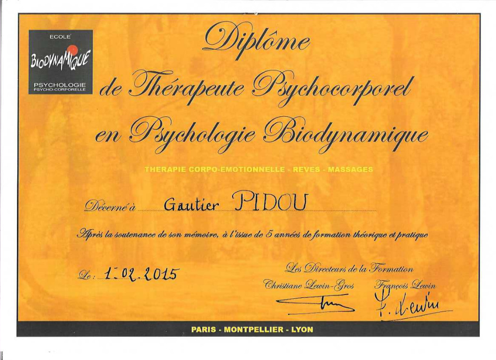 photo diplome Gautier Pidou