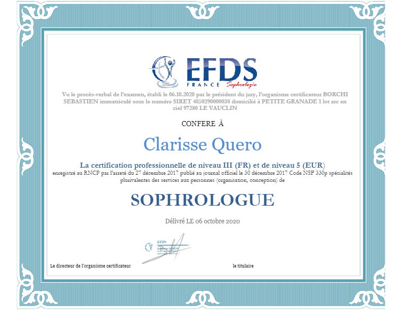 photo diplome Quero clarisse