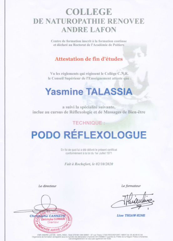 photo diplome YASMINE TALASSIA