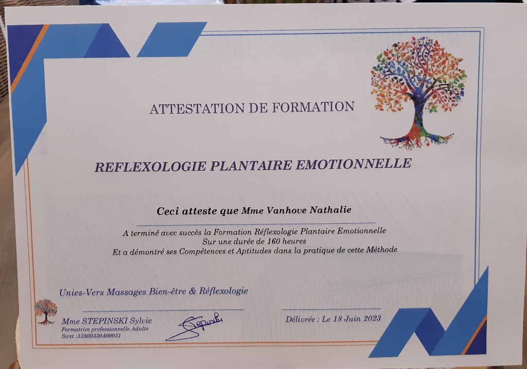 photo diplome VANHOVE Nathalie 