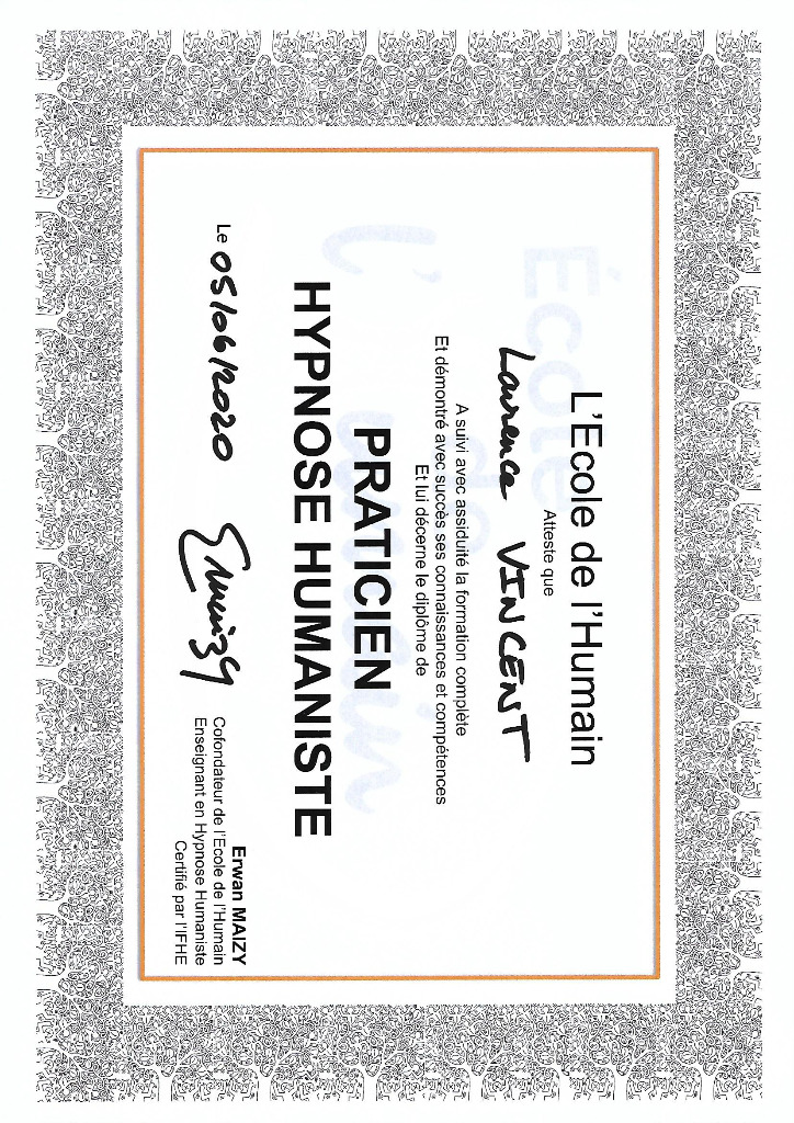 photo diplome Laurence VINCENT