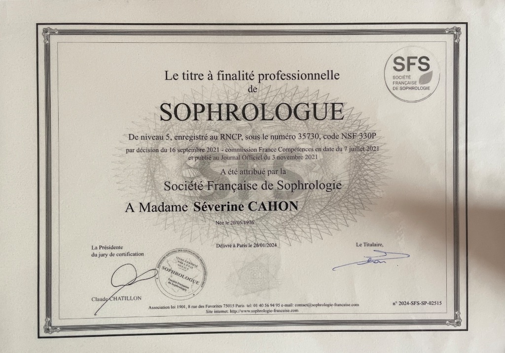 photo diplome SéveSophro
