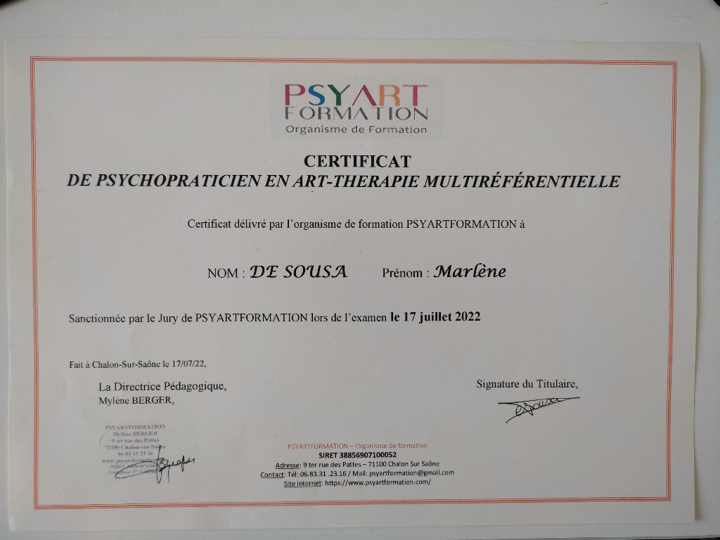 photo diplome Marlène De Sousa