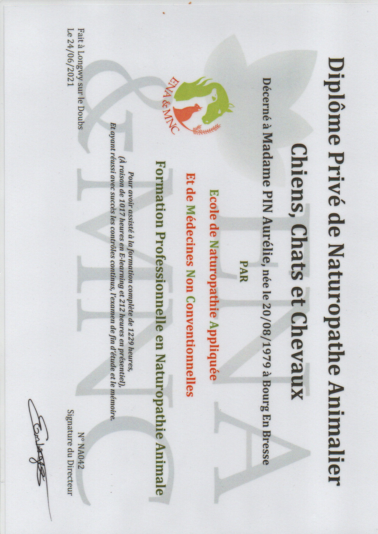 photo diplome Pin Aurelie