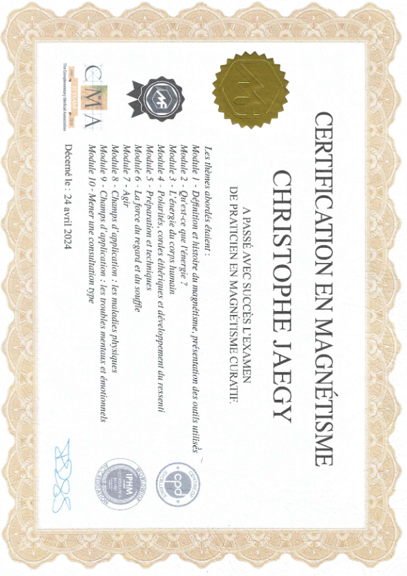 photo diplome Christophe Jaegy