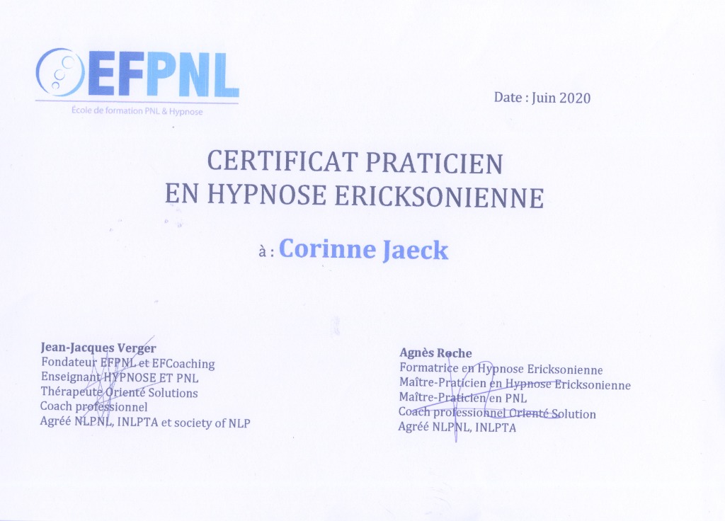 photo diplome Corinne Jaeck