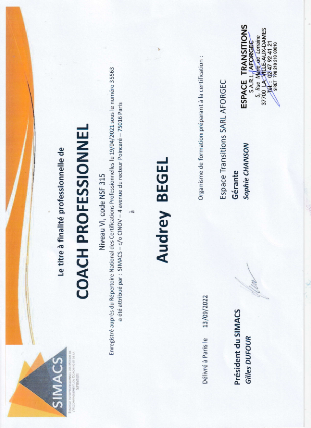 photo diplome Audrey BEGEL