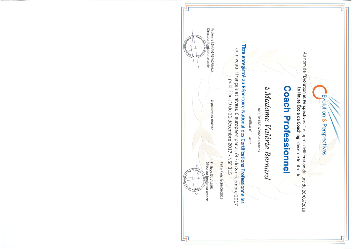 photo diplome T.R.A.C.E.S. Coaching & Mentoring