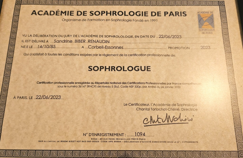 photo diplome Sandrine Renaudin