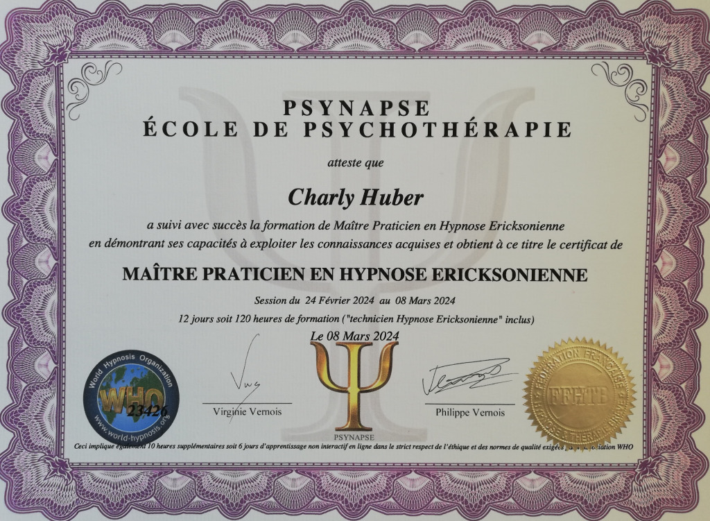 photo diplome Charly Huber