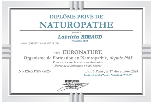 photo diplome Laëtitia RIMAUD