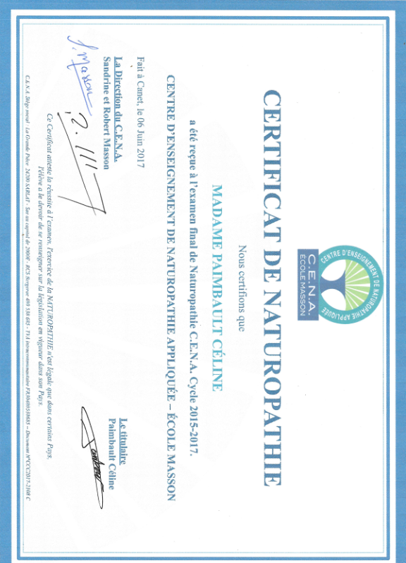 photo diplome Céline Paimbault